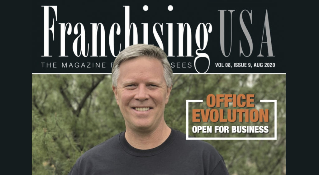 Mark Hemmeter smiling. Cover of Franchising USA magazine.