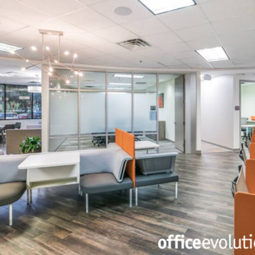 Coworking space inside Office Evolution