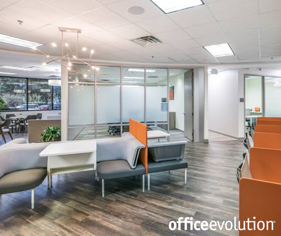 Coworking space inside Office Evolution