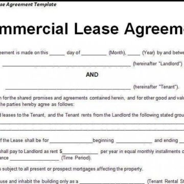 A commercial leasing agreement document