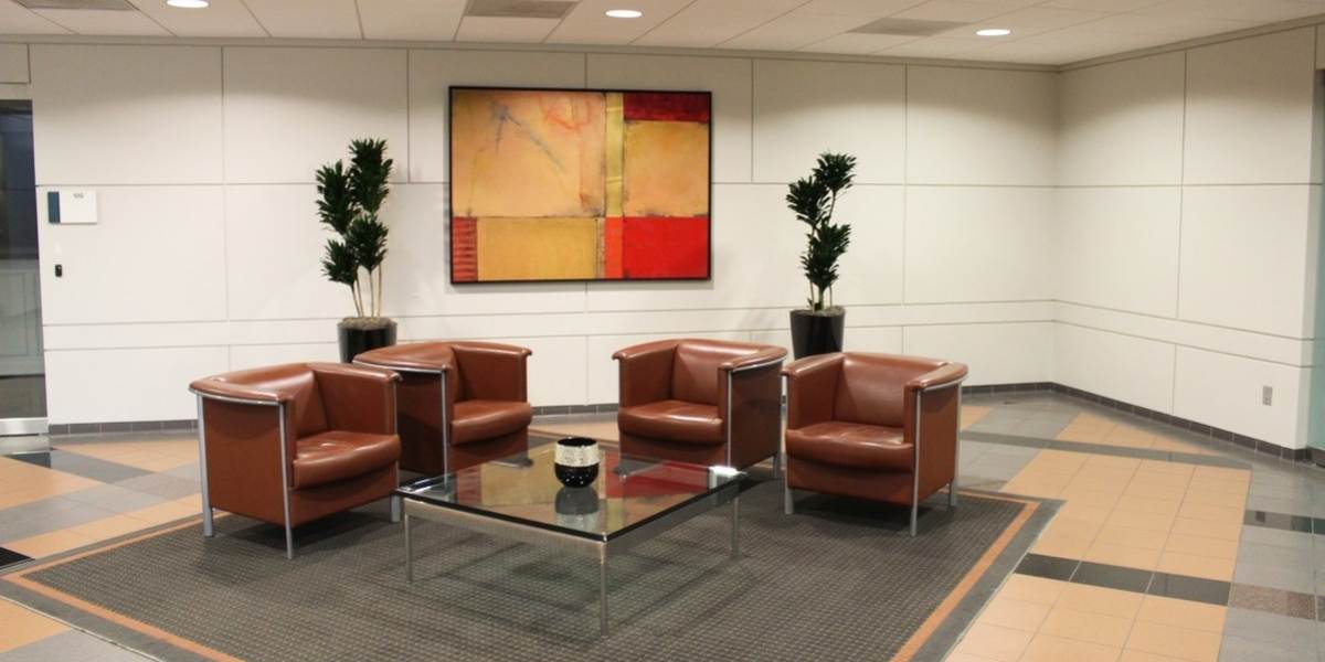 Open office area with lobby.