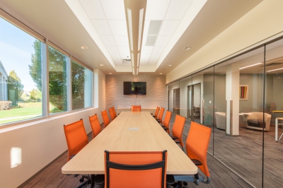 Conference room with large table .